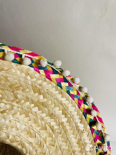 Шляпа мексиканская самбреро соломенная