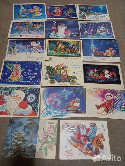 Открытки новогодние СССР подписанные