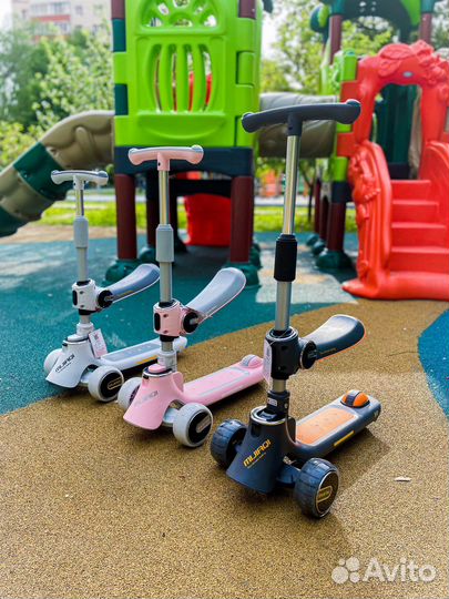 Самокат беговел 2 в 1 трансформер трехколесный