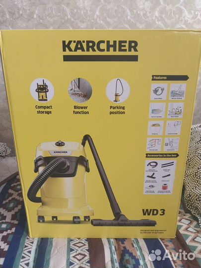 Пылесос электрический karcher WD 3 S V-19/4/20