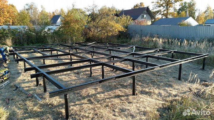 Фундамент Винтовые Сваи Монтаж Установка Дом Баня