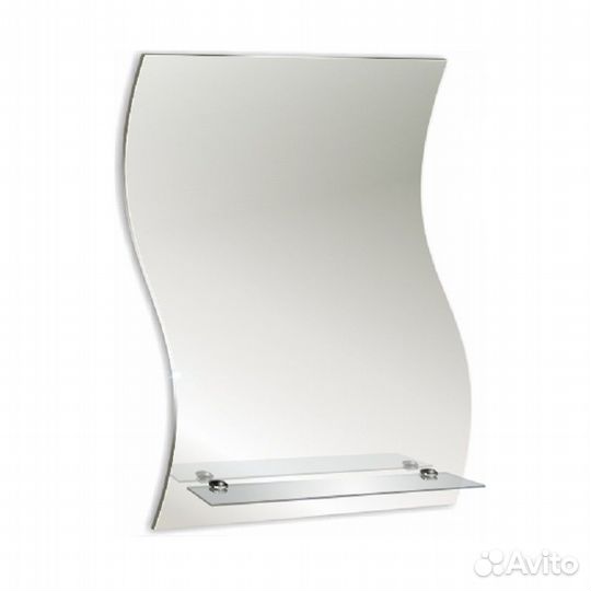 Зеркало loranto Волна 430х590, с полкой