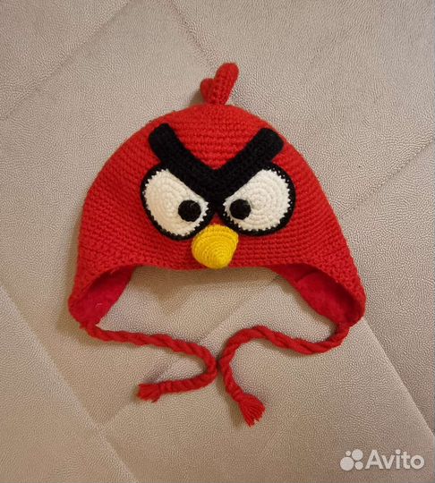 Смешная шапка детская Angry Birds птичка красная