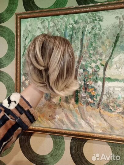 Шиньон на резинке новый, амбре