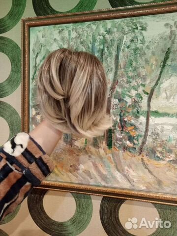 Шиньон на резинке новый, амбре