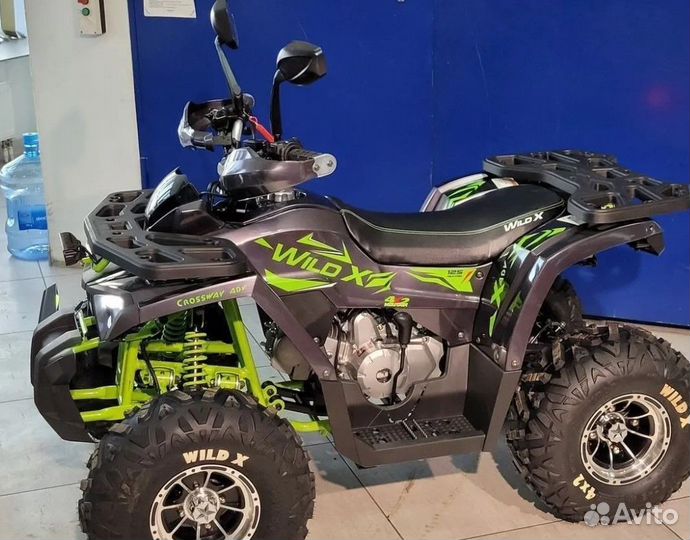 Квадроцикл Motoland 125 Wild X PRO чёрно-салатовый