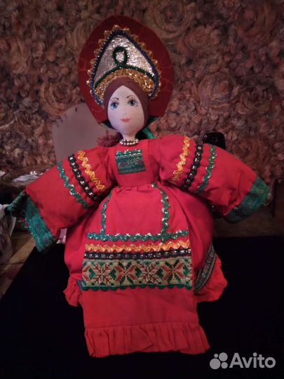 Кукла на чайник,лен, ручная работа