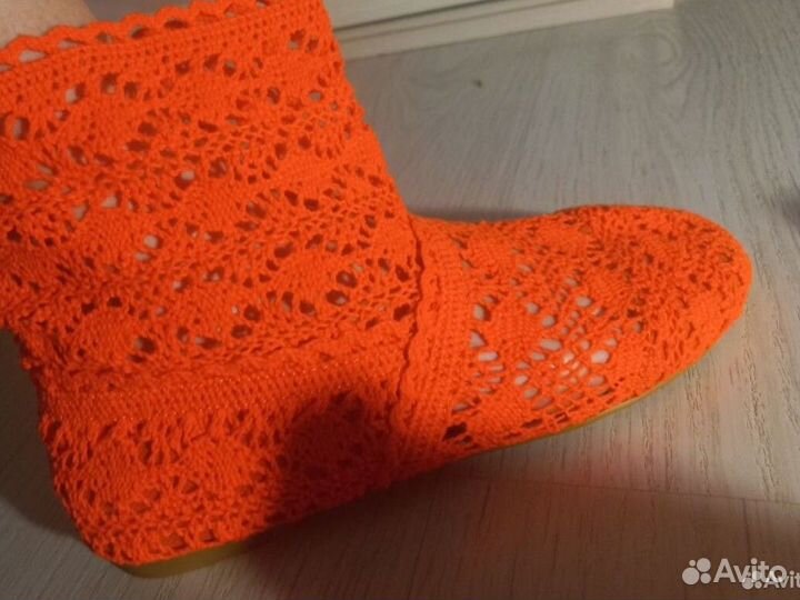 Вязаные сапожки