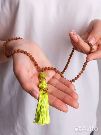 Чётки из рудракши/Чётки 108 бусин/Буддийские четки