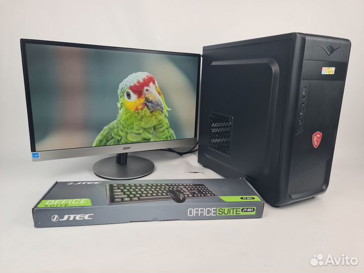 Офисный комплект пк DDR4 8GB + монитор 24 дюйма