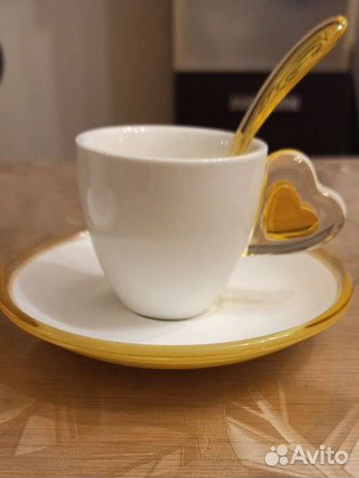 Набор кофейных чашек на двоих с ложками