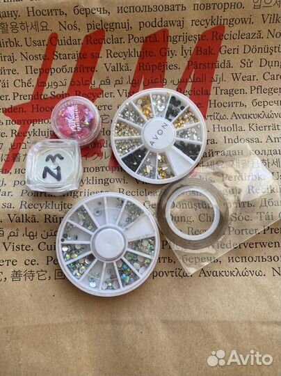 Стразы, втирка, стекло, лента для маникюра