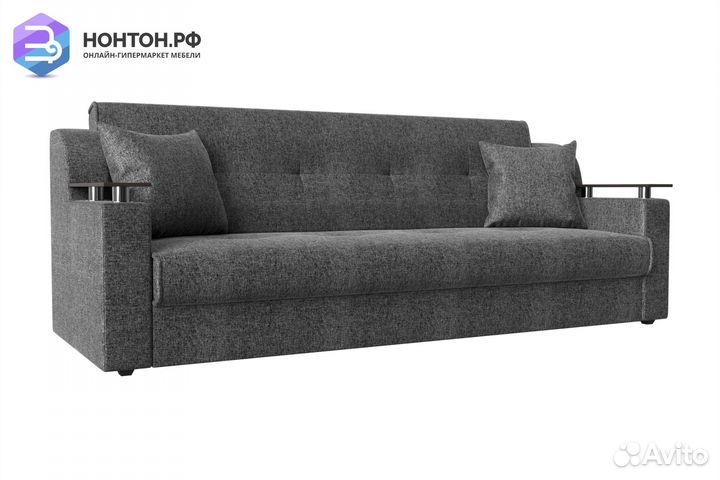 Диван книжка Сенатор рогожка серая