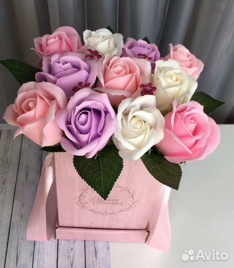 Букет роз из мыла «нежный»