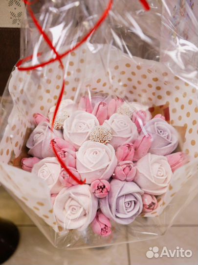 Подарок.Букет зефирных цветов/конфеты/игрушки