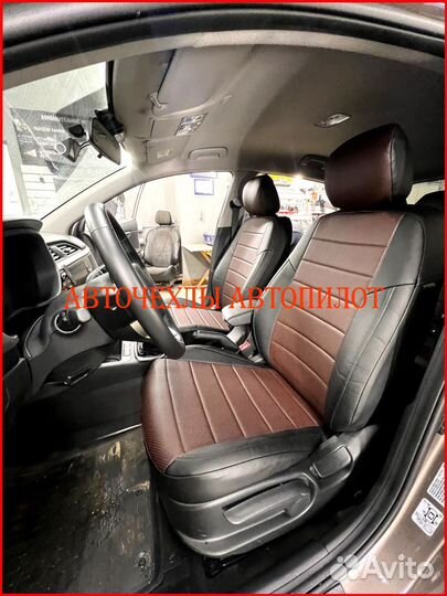 Чехлы Автопилот Kia Rio 4 Xline из экокожи чёр-шок