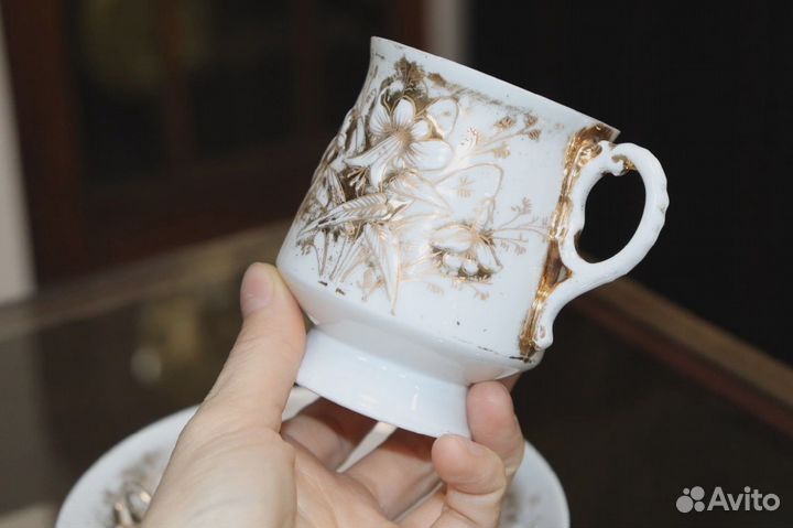 Чайно-кофейная пара М.С. Кузнецовъ старинная