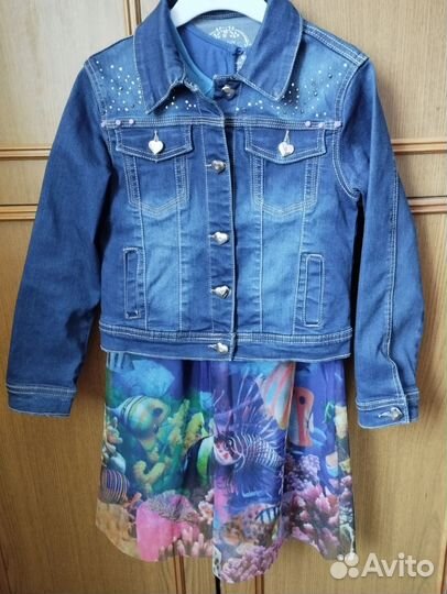 Джинсовая одежда на девочку 122-134