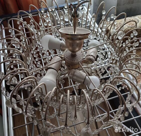 Люстра потолочная хрустальная бу