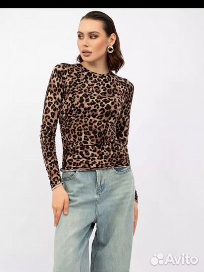 Лонгслив леопардовый