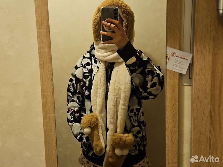 Шапка с шарфом