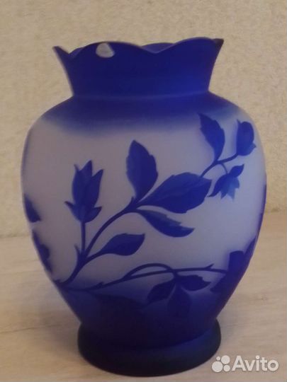 Ваза синее стекло СССР