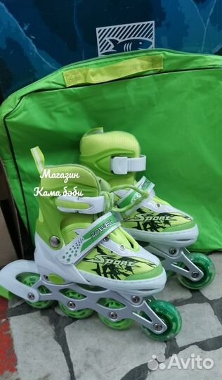 Роликовые коньки раздвижные размер 30-34