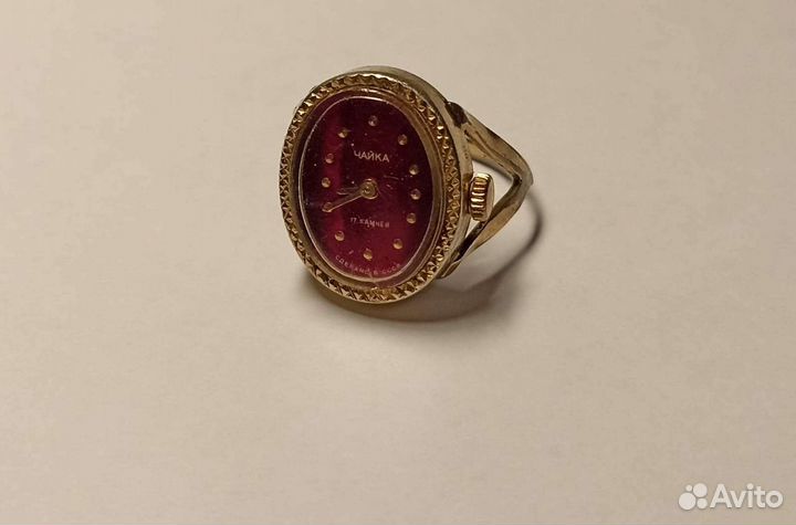 Часы-кольцо. Чайка. ссср. 17 камней