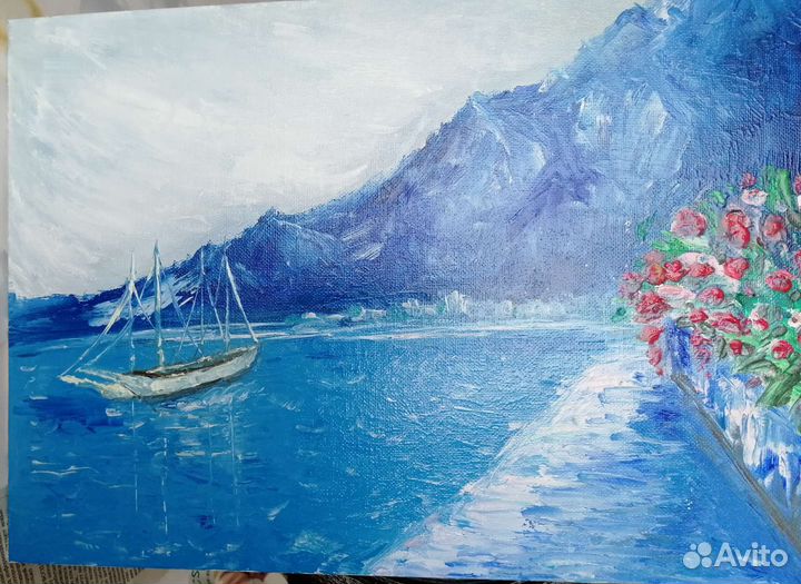 Картина маслом на холсте море