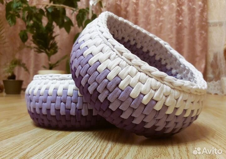 Корзина из трикотажной пряжи