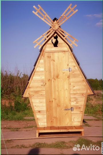 Дачный туалет деревянный BLU777
