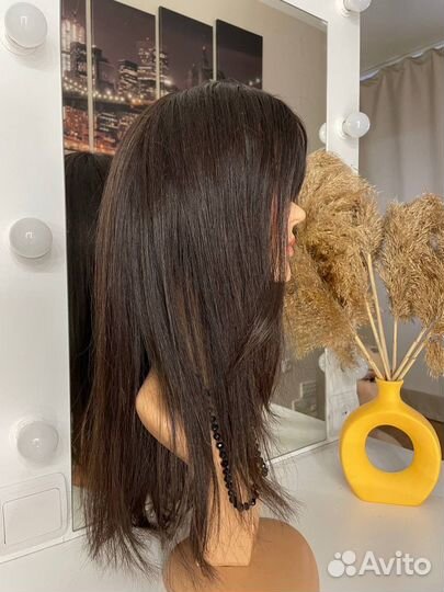 Парик на сетке из натуральных волос