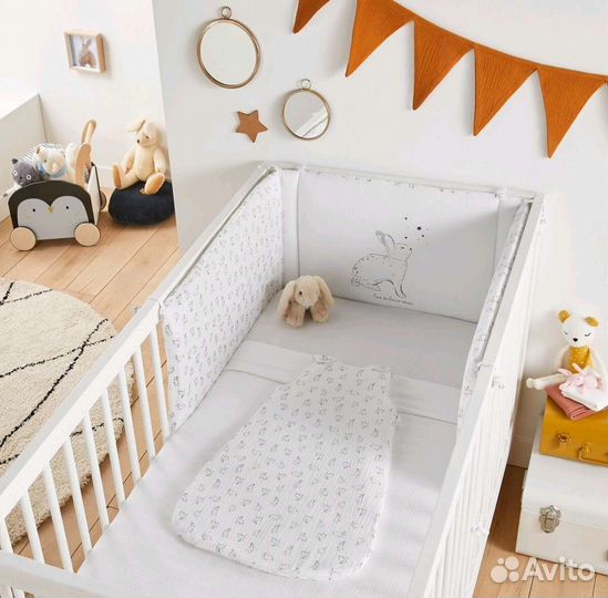 Бортики в кроватку La Redoute из газовой ткани