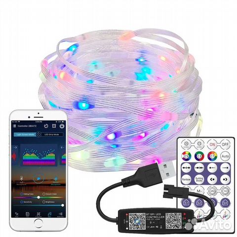 Рождественская светодиодная гирлянда WS2812B RGB