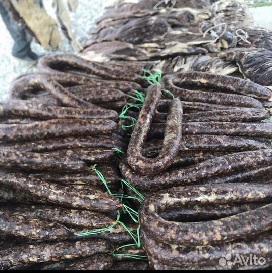 Сушенное мясо, колбаса, курдюк