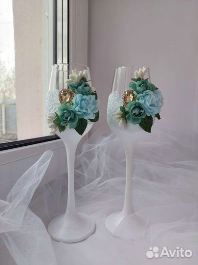 Свадебные бокалы для шампанского