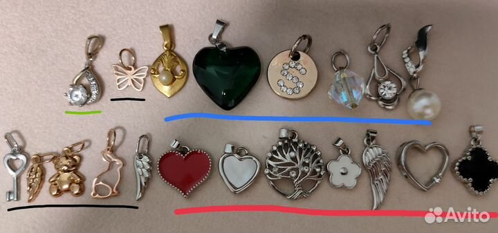 Кулоны,браслеты,колье,кольца,броши,часы