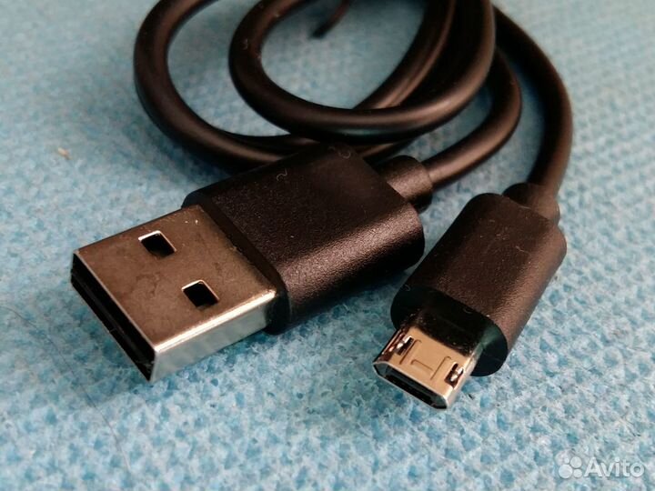 Кабель microusb c удлиненным коннектором Чёр. Бел