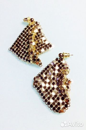 Винтажные серьги Whiting & Davis. США, 1970-е