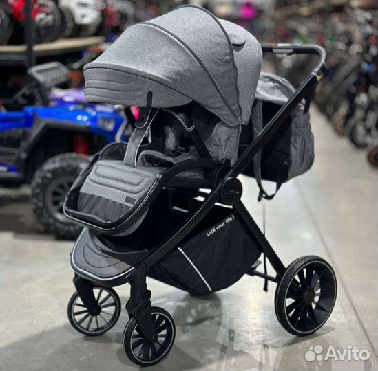 Коляска 3в1 Новая качество (серый цвет)