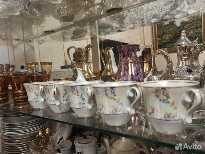 Чашка для чая перламутр золото