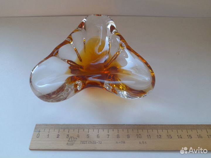 Пепельница ссср/чсср (богемское стекло 70-ые гг.)