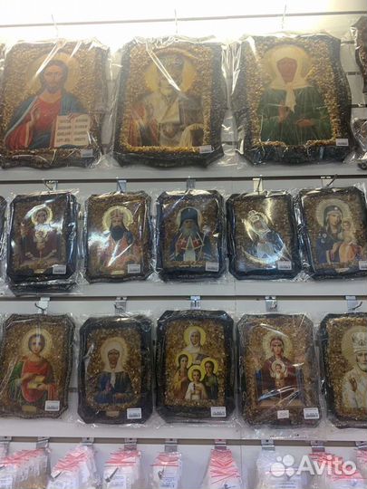 Икона янтарная
