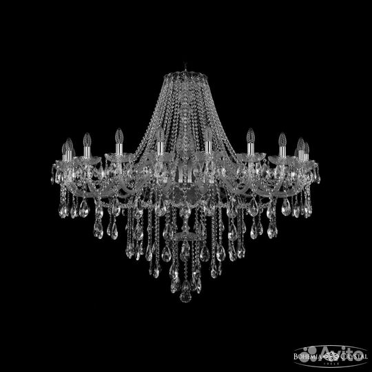 Люстра хрустальная 1415/20/460 Ni Bohemia Ivele Cr