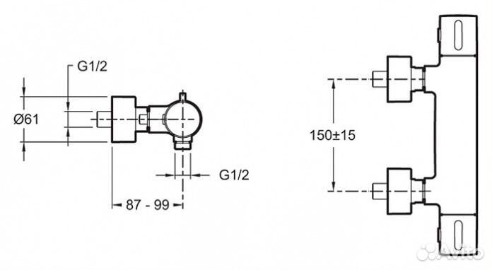 Смеситель для душа Jacob Delafon Cuff E37035-CP