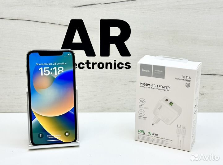 iPhone X 256Gb Silver (отличный,без ремонта,sim)