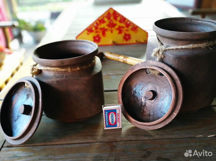 Горшки глиняные этно ручной работы, ухваты, вешалк