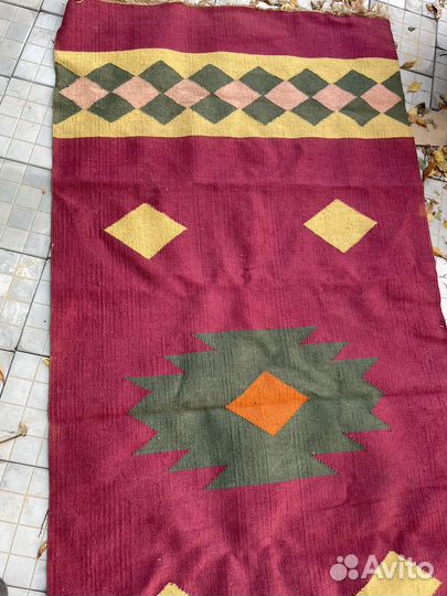 Тканный ковер палас СССР шерсть ретро