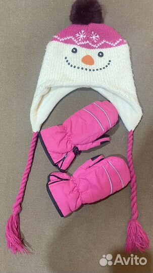 Шапка и варежки краги