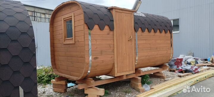 Мобильная баня бочка квадро викинг
